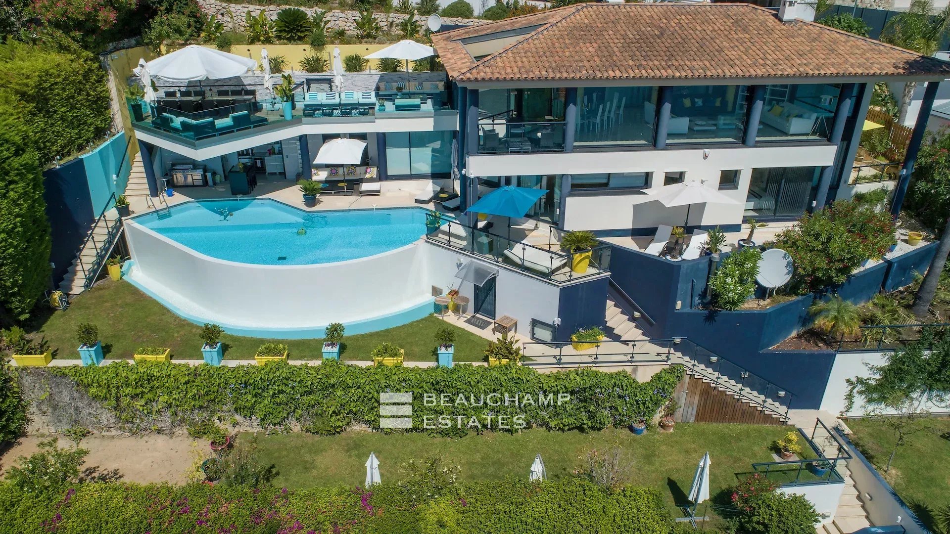 Villa contemporaine 4 chambres avec vue mer panoramique - Èze