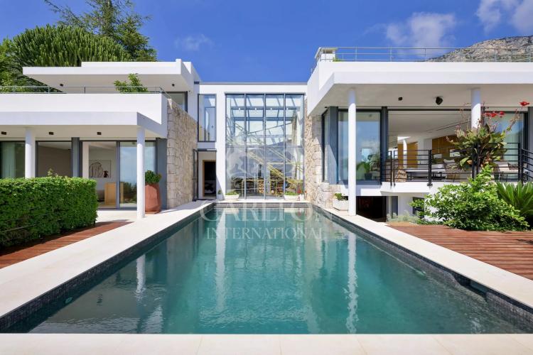 Èze – Villa contemporaine avec vue mer panoramique et terrain plat